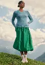 Pull femme col V en mohair de chevreau
