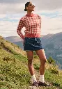 Pull col rond à carreaux pour femme