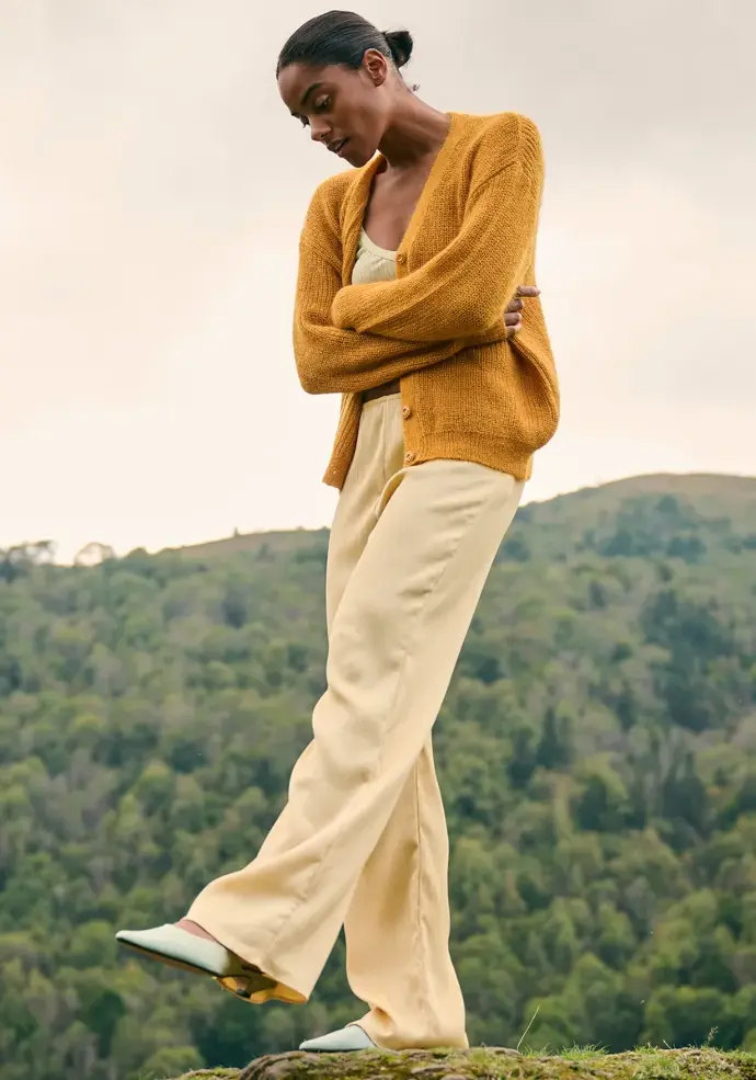 Gilet femme en mohair et soie