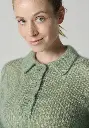 Pull pour femme col polo en mohair et soie