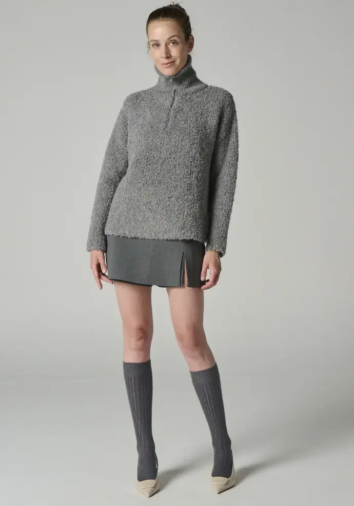 Pull en maille bouclette pour femme