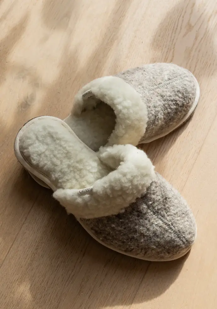Mules femme en laine vierge