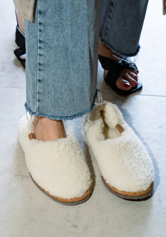 Chaussons fourrés femme