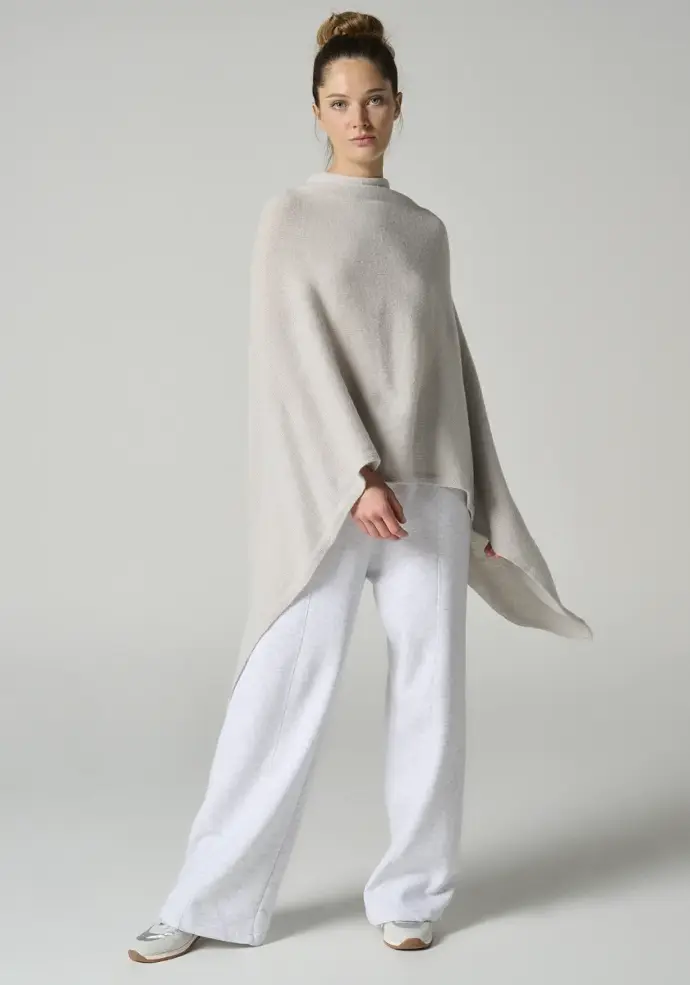 Poncho en laine mérinos et alpaga pour femme