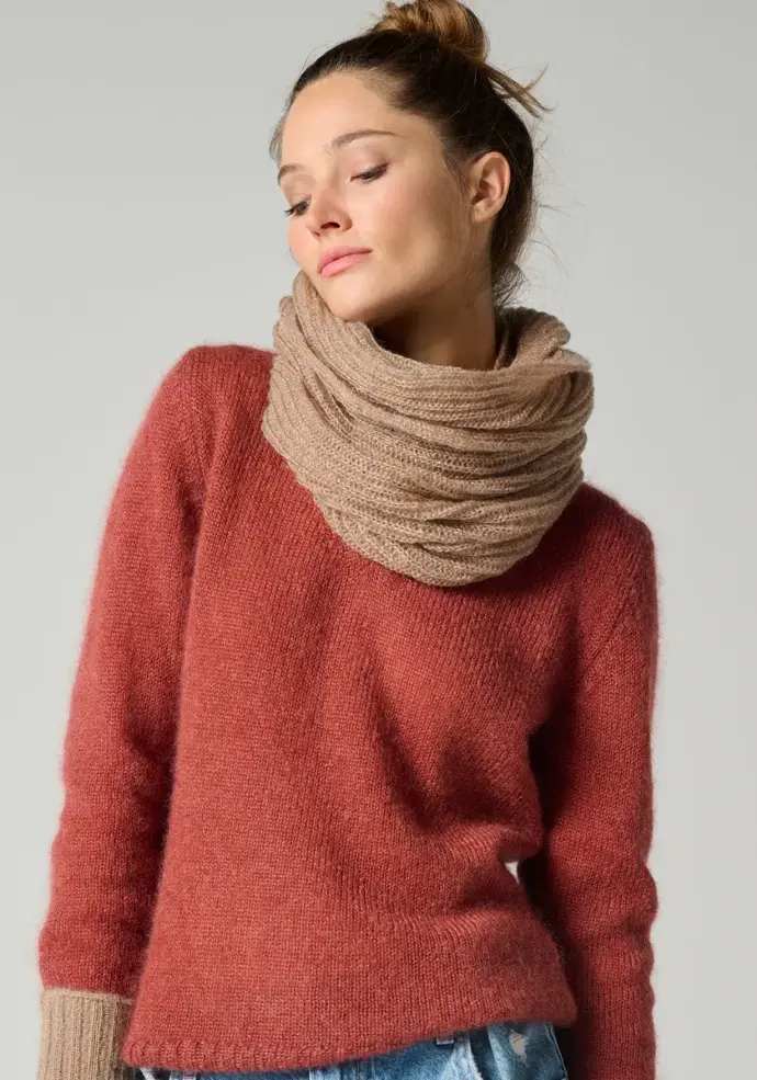 Snood femme en laine mohair