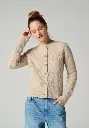 Gilet torsadé pour femme en laine et alpaga