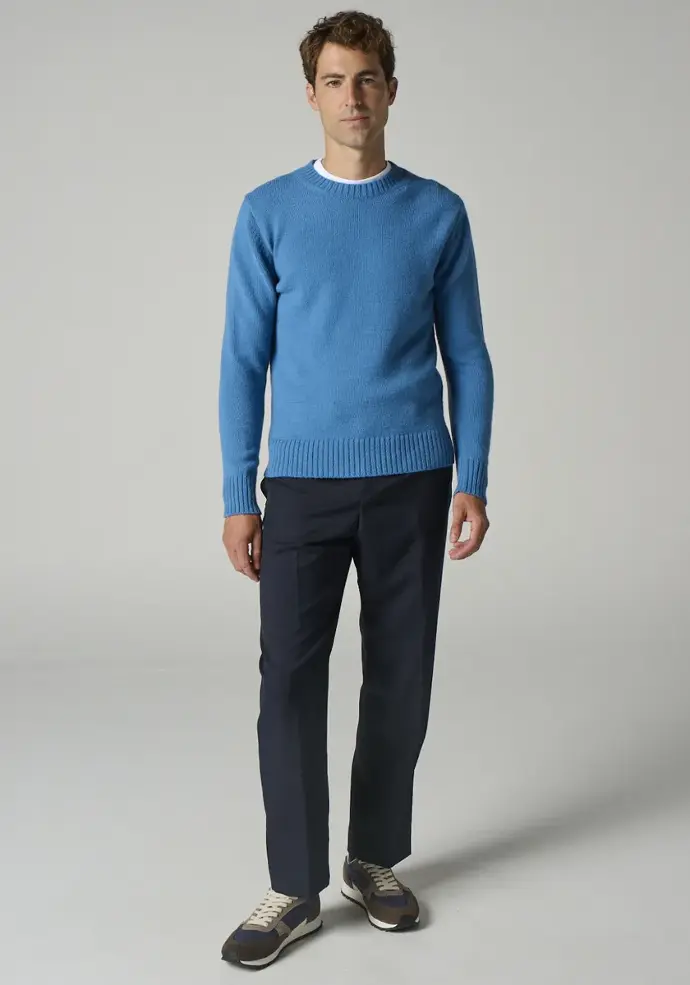Pull homme col rond laine et alpaga