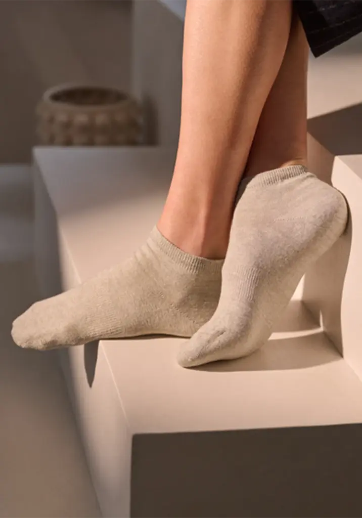 Socquettes mixtes en lin et coton