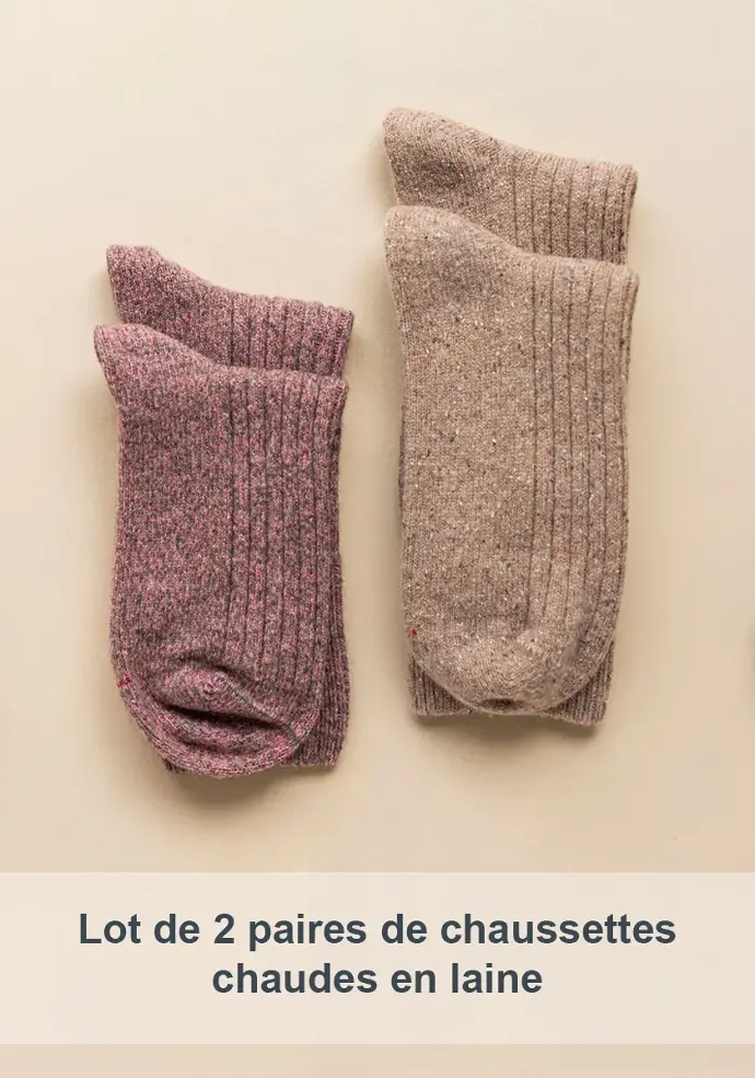 Lot de 2 chaussettes chaudes femme & homme