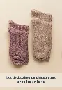 Lot de 2 chaussettes chaudes femme & homme