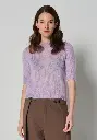 Pull femme manches courtes en mohair et soie