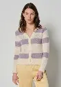 Gilet femme rayé mohair et soie