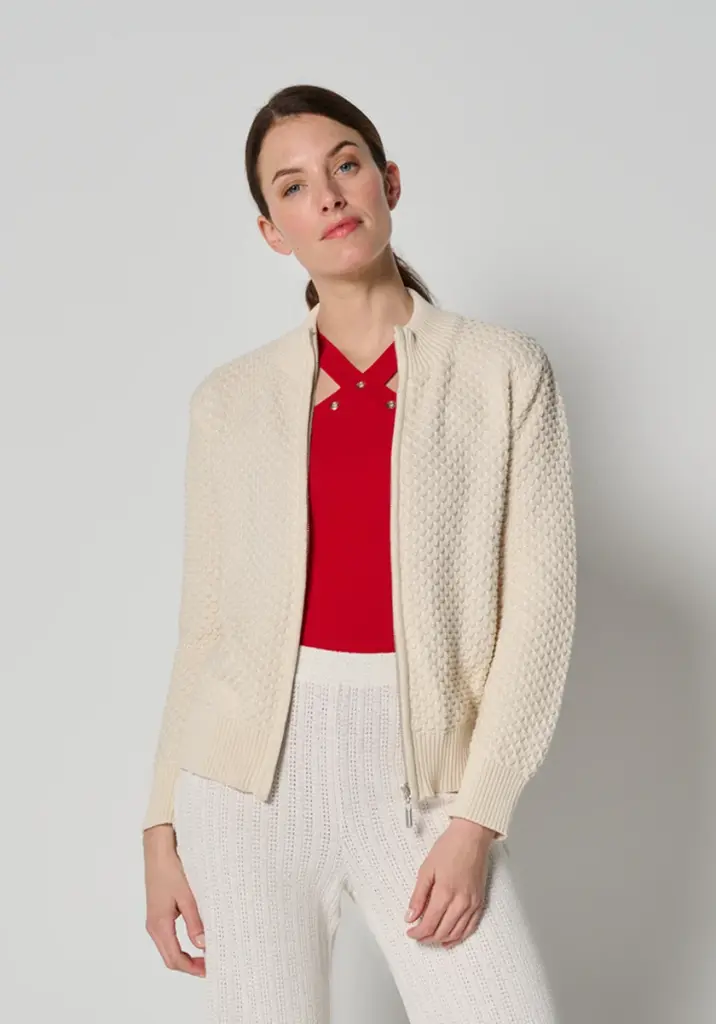 Cardigan zippé col montant femme