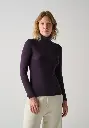 Sous pull femme col roulé mérinos et soie