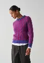 Pull col rond en mohair pour femme 