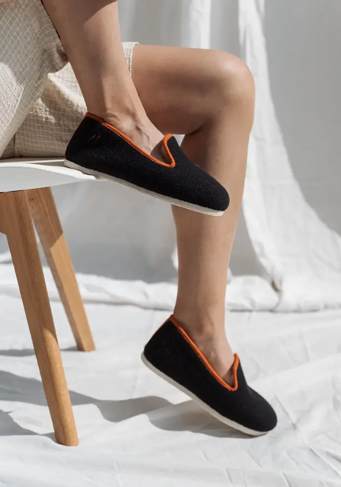 Pantoufles charentaises mixtes en laine mérinos