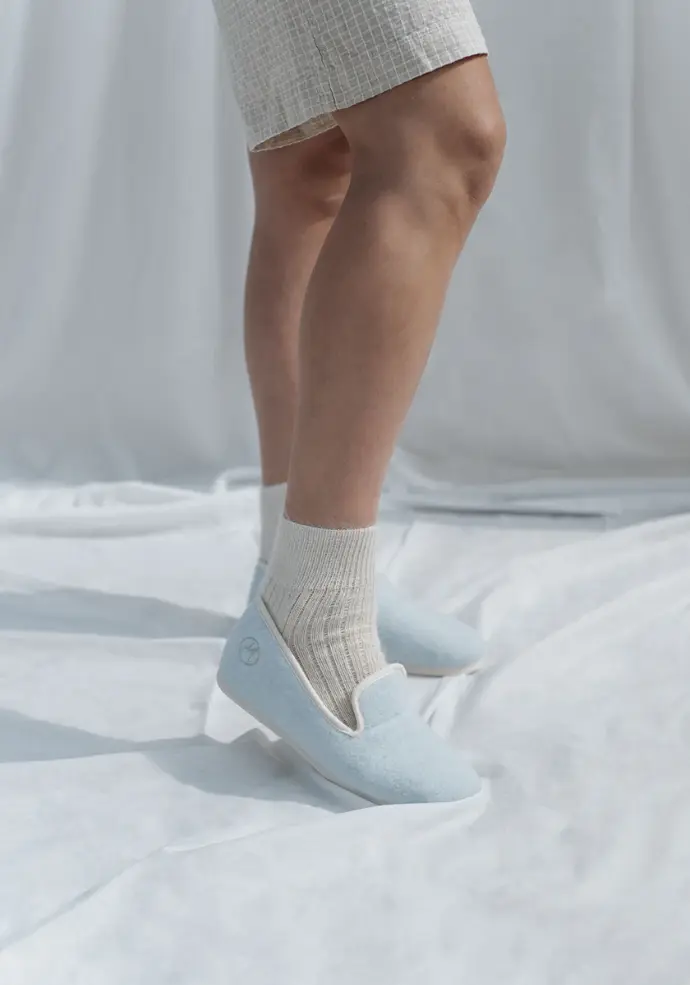 Charentaises mixtes semelle feutre fourrées laine 