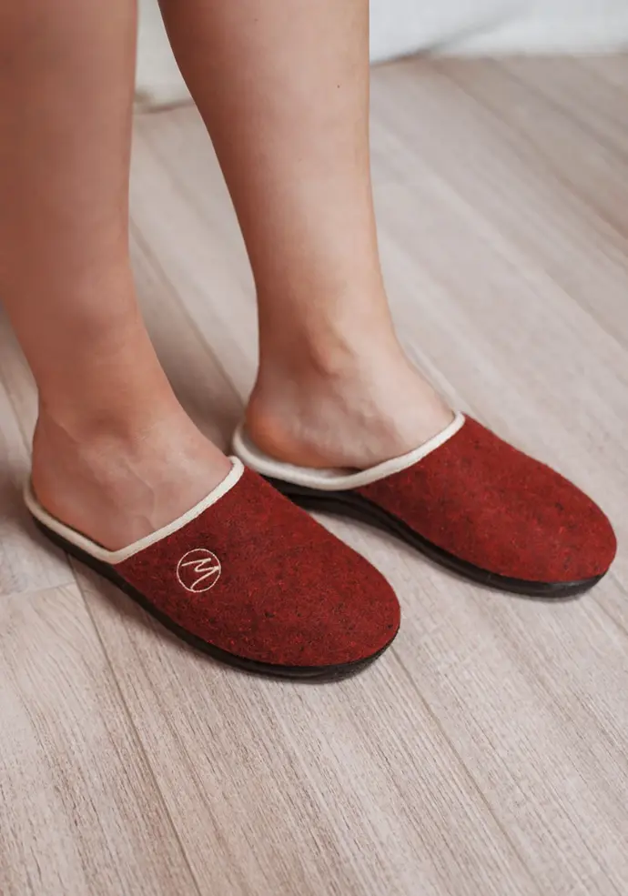 Mules mixtes en laine semelle confort