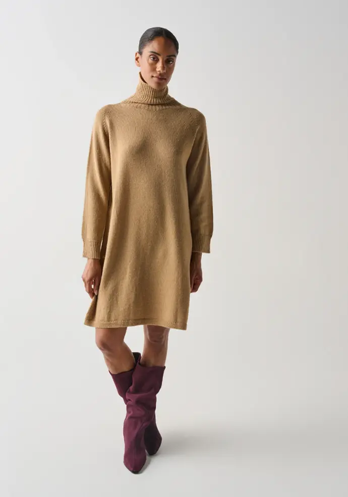 Robe pull femme en mérinos et alpaga