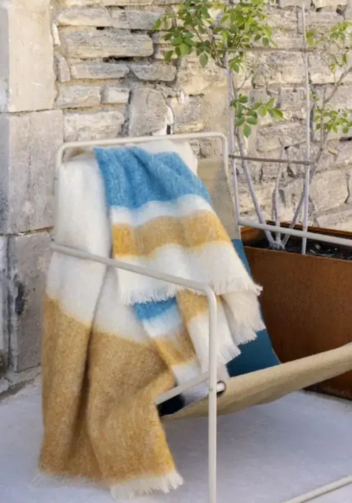 Plaid jacquard chaud en mohair