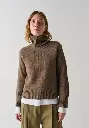Pull femme col montant laine et duvet de yack