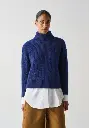 Pull femme col montant en mohair et soie