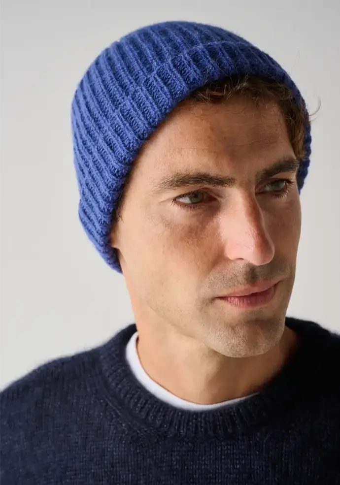 Bonnet homme en mérinos et alpaga