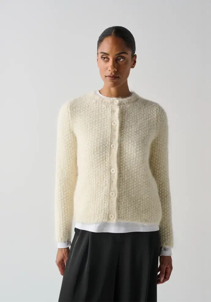 Cardigan femme en mohair de chevreau