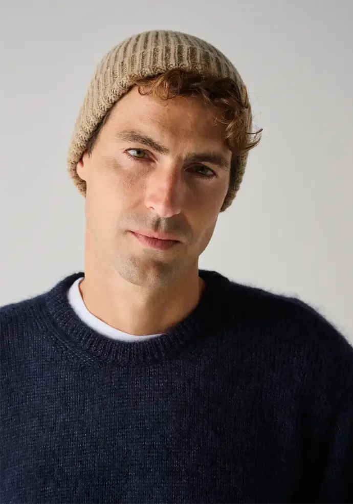 Bonnet laine mérinos et alpaga homme