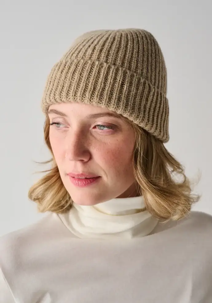 Bonnet laine mérinos et alpaga femme