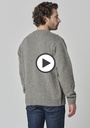 Pull homme col rond  torsadé en laine et soie