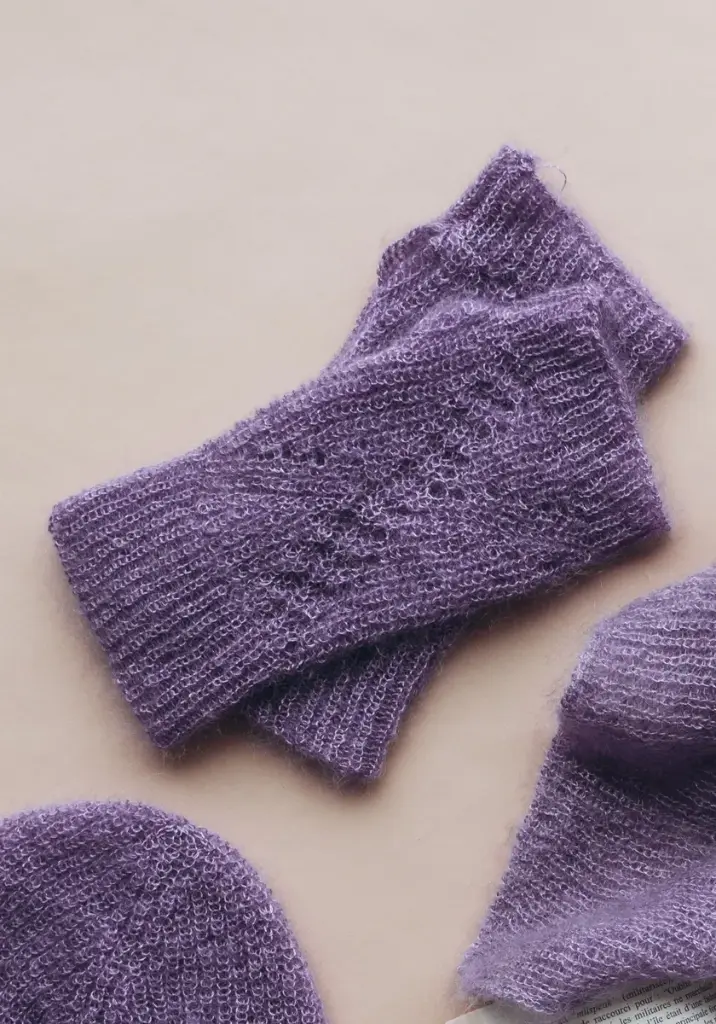 ​Mitaines en mohair et soie