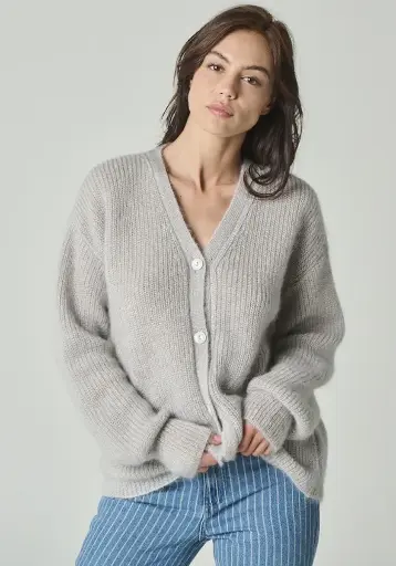 Cardigan femme en mohair et soie