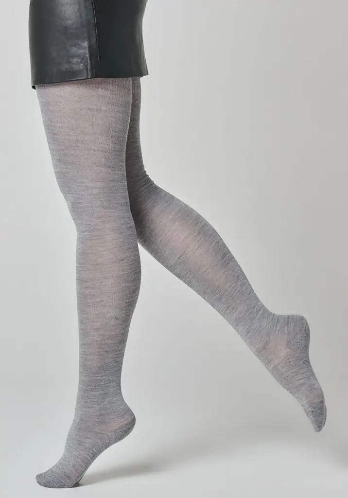 Collants opaques chauds en laine et soie pour femme
