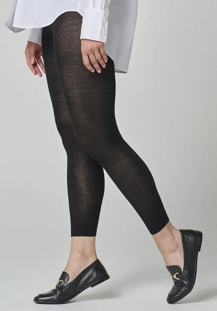 Legging laine et soie sans pieds pour femme