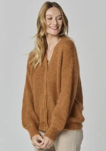 [ELSA_MAR_REDIR] Gilet laine mohair et soie pour femme