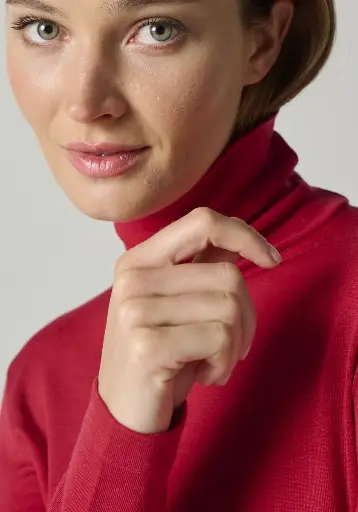 [CORAL] Sous pull femme col roulé mérinos et soie