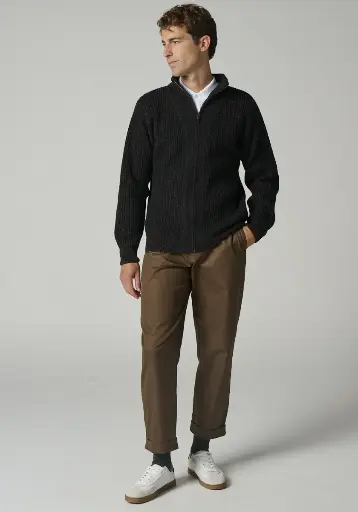 Veste chaude homme en laine et soie