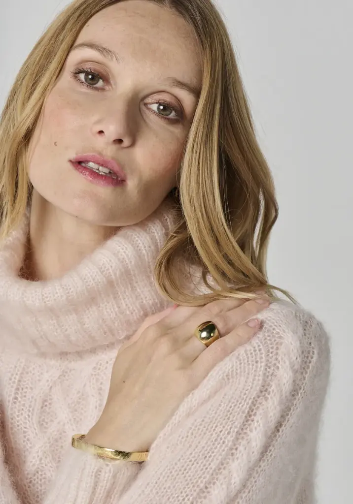 Pull col roulé en kid mohair pour femme