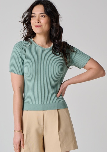 [AGATHE_VER_REDIR] T-shirt femme en coton bio manches courtes