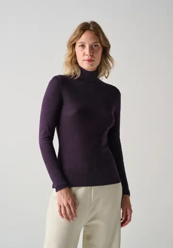 Col roulé femme en laine et soie