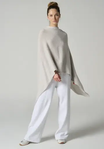 Poncho en laine mérinos et alpaga pour femme