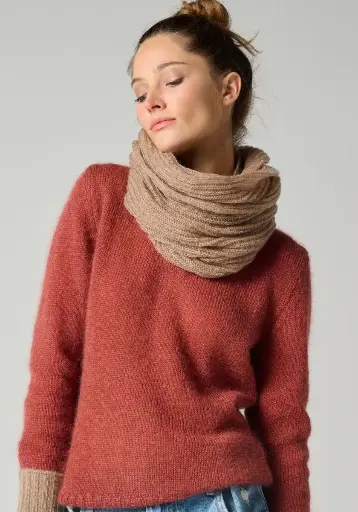 Snood femme en laine mohair