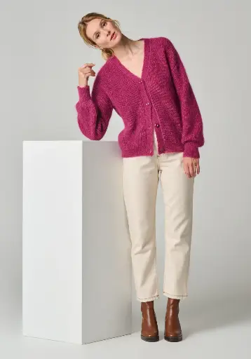 Cardigan mohair et soie pour femme