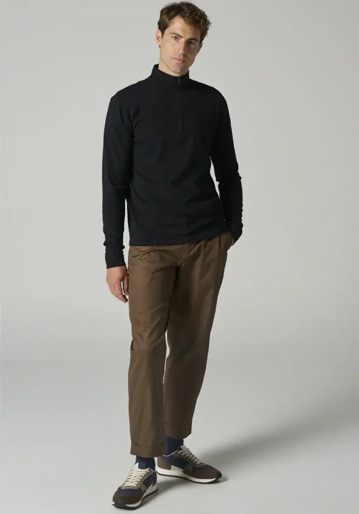 Pull homme demi zip en mérinos