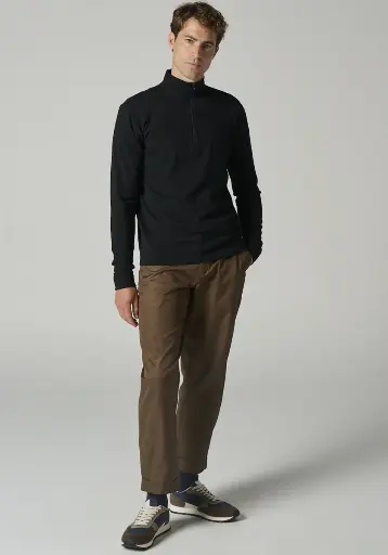 Pull homme demi zip en mérinos