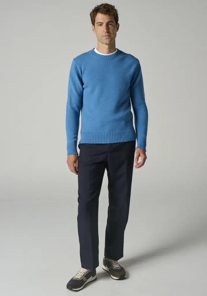 Pull homme col rond laine et alpaga