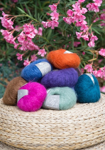 Pelote de laine mohair de chevreau et soie