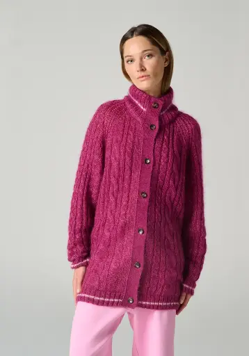 Veste femme en laine mohair et soie