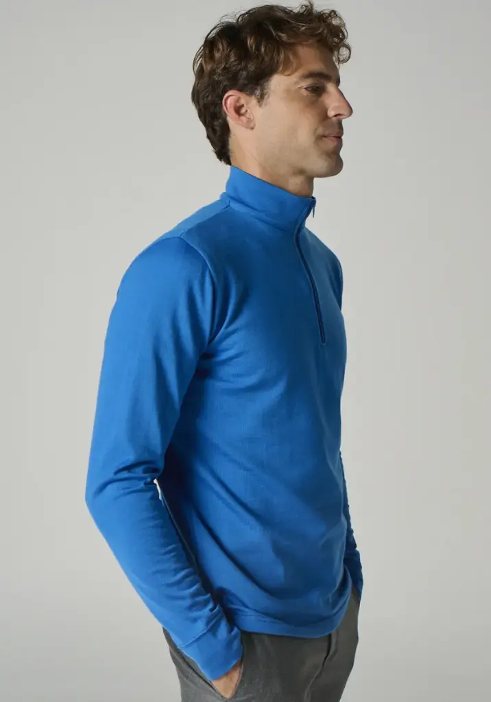 Pull col zippé en laine pour homme